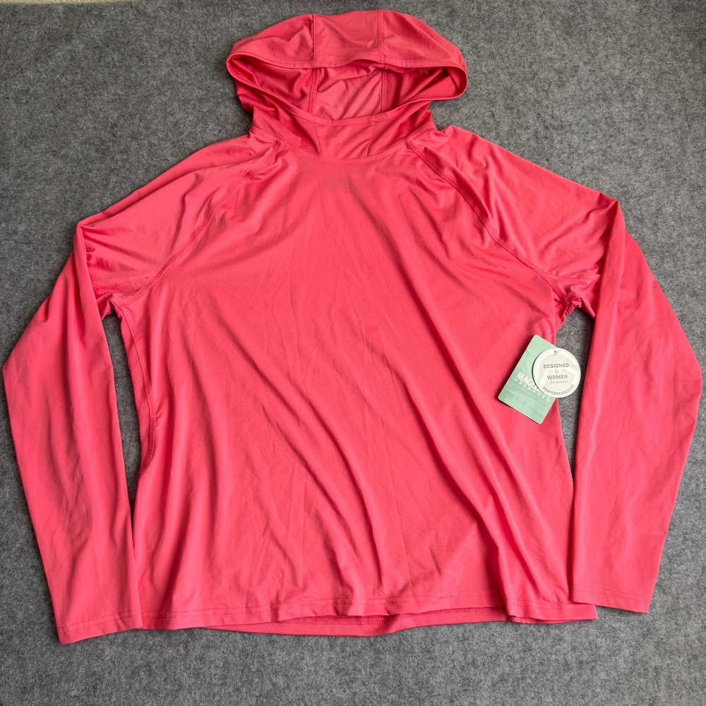 Magellan Womens Caddo Lake Cooling Hoodie XXL Pink Lemonade UPF 50 Fishing Shirt